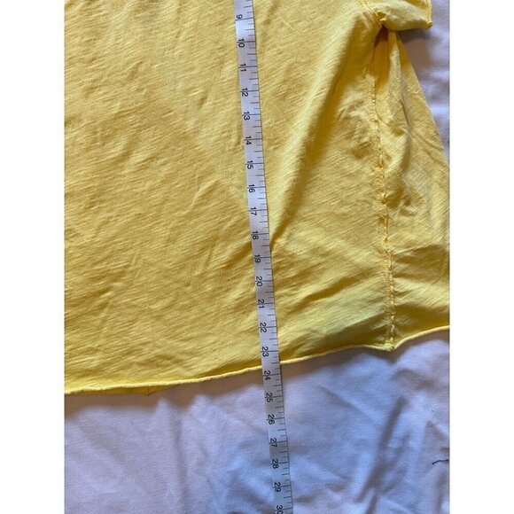 Anthropologie Pilcro Yellow Loose Fit Short Sleeve Top Plus Size 2x Split Back - Picture 7 of 8